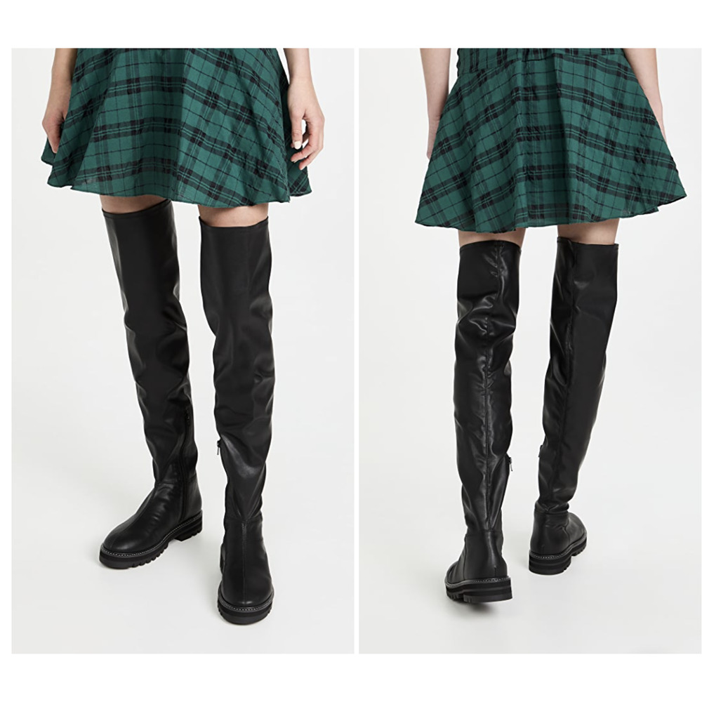 Aster Kandi Boots in Black Faux Leather Size 8 NWT